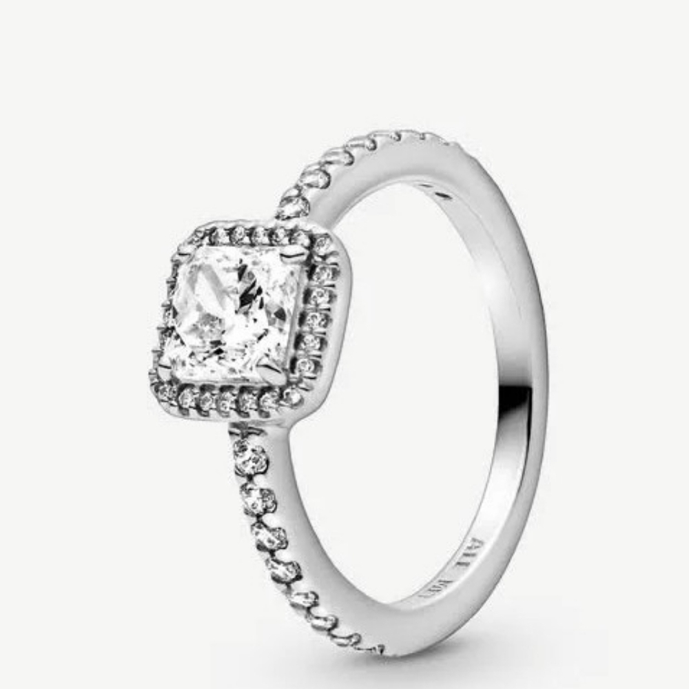 Pandora Sparkling Silver Halo Ring Size 6 - Brand New